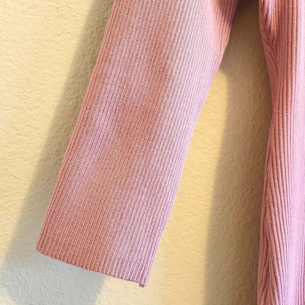 NWT Pink Ribbed Barbiecore Bodycon Midi Size XL Juniors/Women's Large 12-14 - Picture 9 of 16